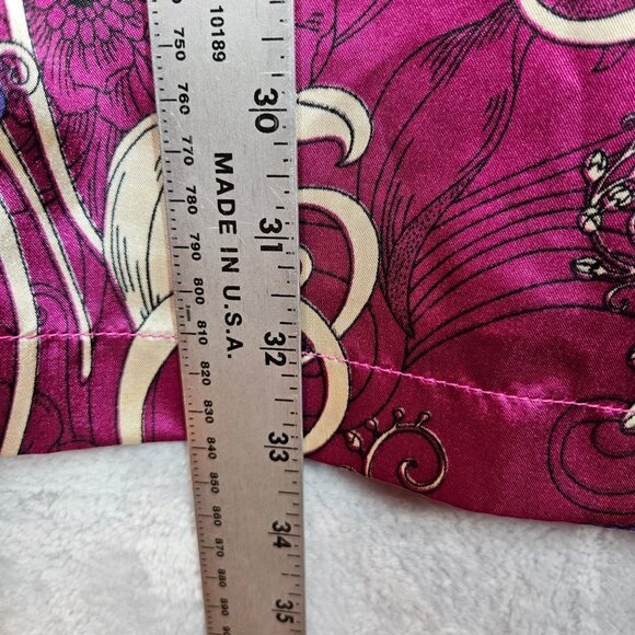 Amoureuse 2-Piece Satin Pajama Set 3X Floral Button Shirt Elastic Waist Pants - Picture 6 of 15